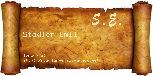 Stadler Emil névjegykártya
